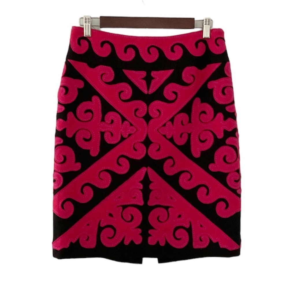 Etcetera Wool Blend Pencil Skirt Size 4 Pink‎ Black